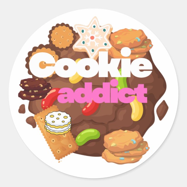 Cookie Addict Classic Round Sticker (Front)