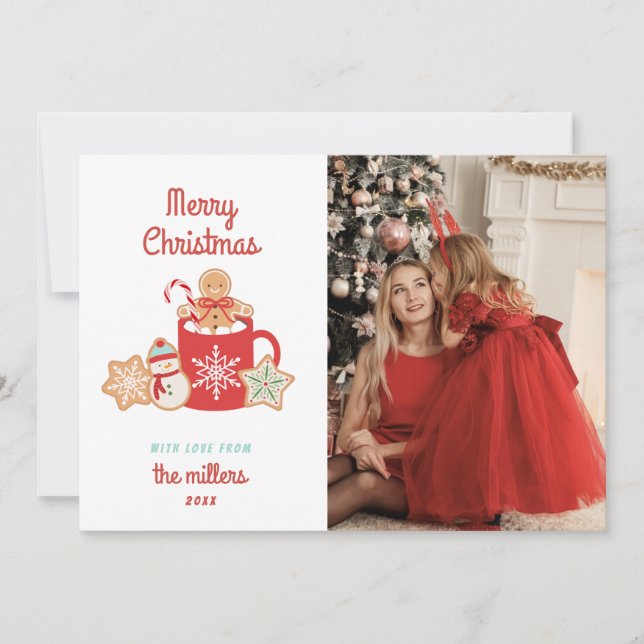 Cookie and Cocoa | Merry Christmas Holiday Card (Front)