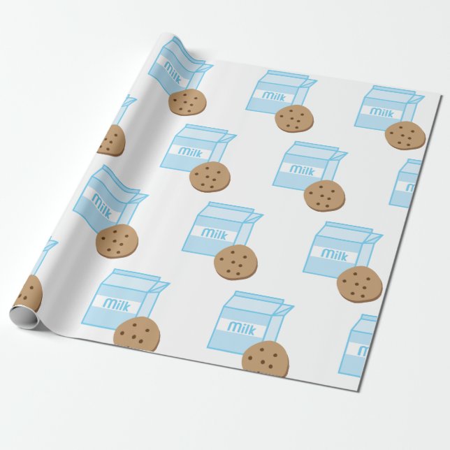 Cookie and Milk Wrapping Paper (Unrolled)