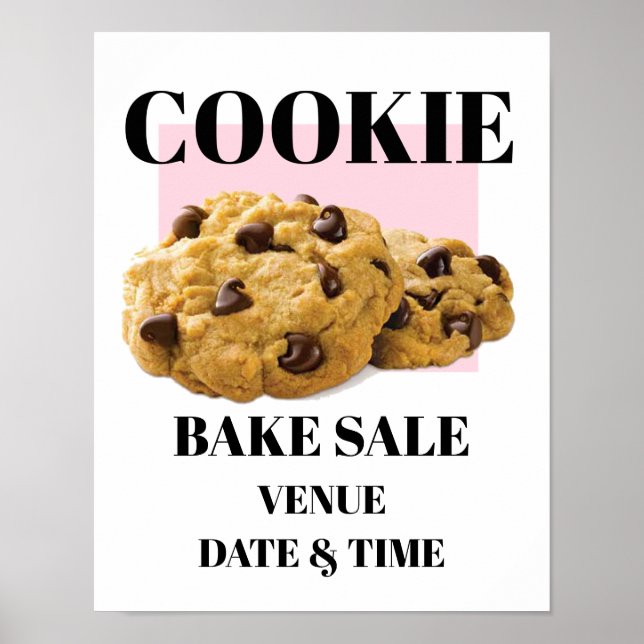 Cookie Bake Sale Template, Bake Sale  Poster (Front)
