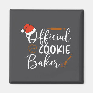 Cookie Baker & Cookie Tester Funny Christmas C Magnet