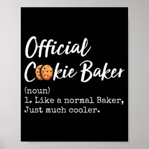 Cookie Baker Definition Funny Christmas Baking  Poster