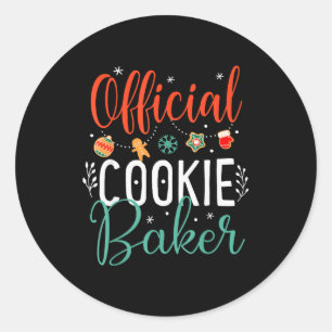 Cookie Baker Funny Christmas Couples Matching Classic Round Sticker