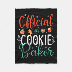 Cookie Baker Funny Christmas Couples Matching  Fleece Blanket