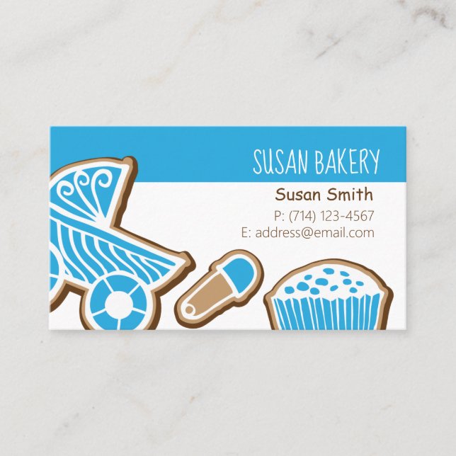 Cookie Baking Blue Business Card (Front)