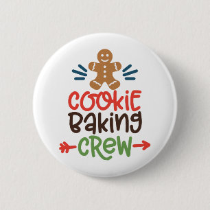 Cookie baking crew christmas 6 cm round badge