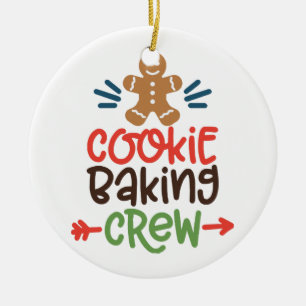 Cookie baking crew christmas ceramic ornament