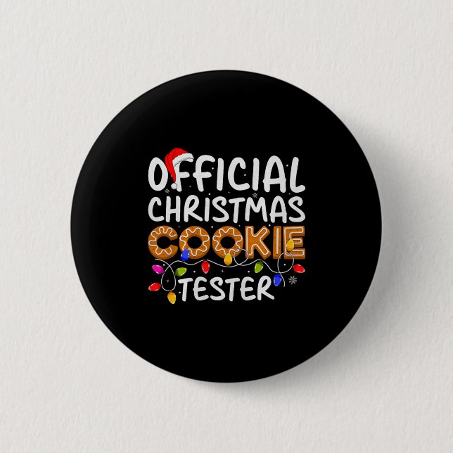 Cookie Baking Crew Christmas Cookie Tester Xmas Pr 6 Cm Round Badge (Front)