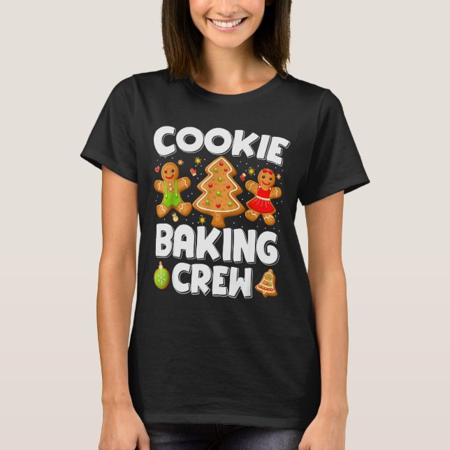 Cookie Baking Crew Christmas Gingerbread Team Squa T-Shirt (Front)