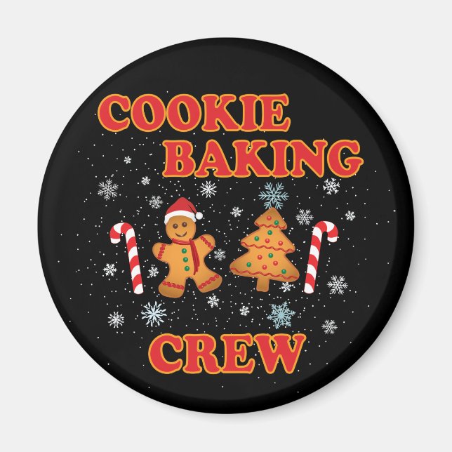 Cookie Baking Crew Christmas Magnet (Front)