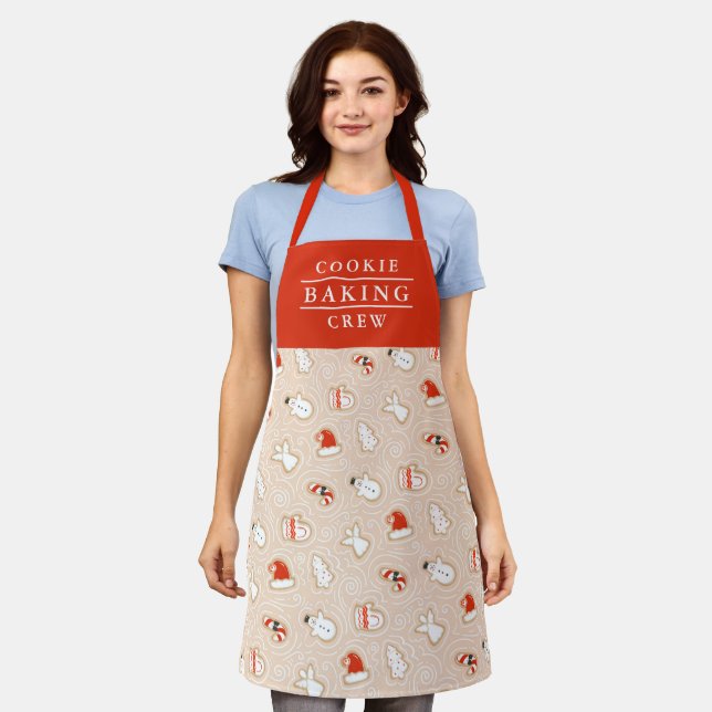 Cookie Baking Crew Christmas Pattern Apron (Worn)