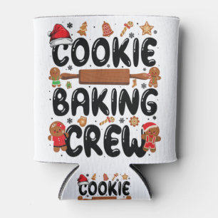 Cookie Baking Crew Christmas Santa Family Gingerbr Can Cooler