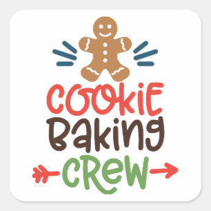 Cookie baking crew christmas  square sticker
