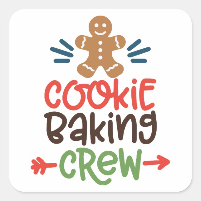Cookie baking crew christmas  square sticker (Front)