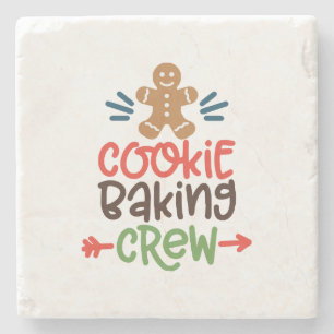 Cookie baking crew christmas  stone coaster