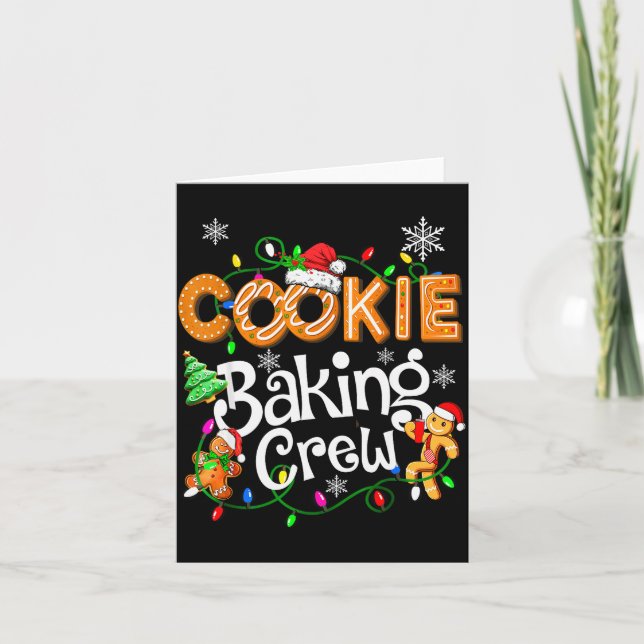 Cookie Baking Crew Cooking Lover Santa Xmas Ginger Card (Front)