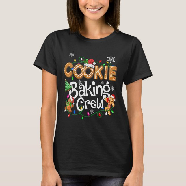 Cookie Baking Crew Cooking Lover Santa Xmas Ginger T-Shirt (Front)