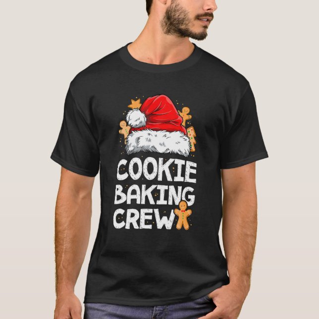 Cookie Baking Crew Family Christmas Gingerbread T-Shirt (Front)