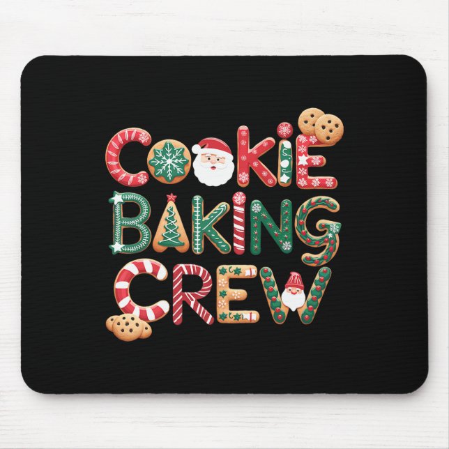 Cookie Baking Crew Family Christmas Gingerbread Te Mouse Pad (Front)