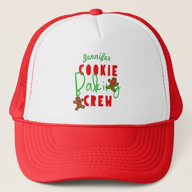 Cookie Baking Crew Fun Holiday Cooking Trucker Hat (Front)