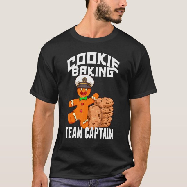 Cookie Baking Crew   Gingerbread Baking Team Capta T-Shirt (Front)