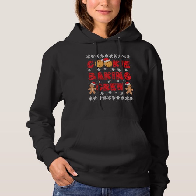 Cookie Baking Crew Gingerbread Men With Xmas Hats  Hoodie (Front)