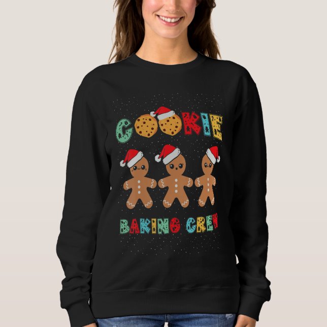 Cookie Baking Crew Gingerbread Men With Xmas Hats  Sweatshirt (Front)