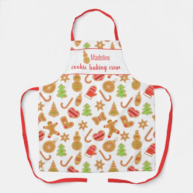 Cookie Baking Crew Gingerbread Personalised Apron (Front)