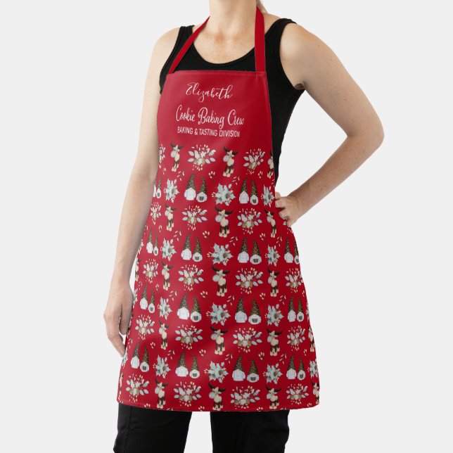 Cookie Baking Crew Monogrammed Christmas Apron (Insitu)
