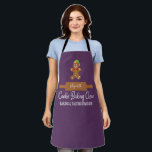Cookie Baking Crew Purple Christmas Apron<br><div class="desc">The ideal apron for all of your holiday Christmas baking! Cute gingerbread man and rolling pin with your name. Fun typography says "Cookie Baking Crew - Baking and Tasting Division". The perfect apron for your whole family! Background colour can be changed to your own favourite colour. Get one for the...</div>