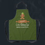 Cookie Baking Crew Red Christmas Apron<br><div class="desc">The ideal apron for all of your holiday Christmas baking! Cute gingerbread man and rolling pin with your name. Fun typography says "Cookie Baking Crew - Baking and Tasting Division". The perfect apron for your whole family!</div>