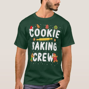 Cookie Baking Crew Santa Hat Christmas Lights Bake T-Shirt