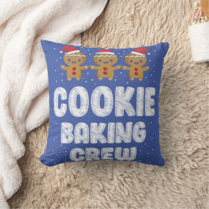 Cookie Baking Crew Shirt Christmas Family Gingerbr Cushion