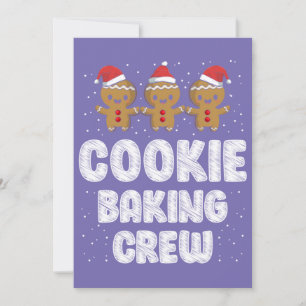Cookie Baking Crew Shirt Christmas Family Gingerbr Invitation
