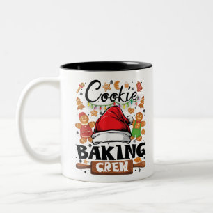 Cookie Baking Crew Shirt Christmas Family Gingerbr Two-Tone Coffee Mug
