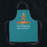 Cookie Baking Crew Teal Blue Christmas Apron<br><div class="desc">The ideal apron for all of your holiday Christmas baking! Cute gingerbread man and rolling pin with your name. Fun typography says "Cookie Baking Crew - Baking and Tasting Division". The perfect apron for your whole family! Teal blue.</div>