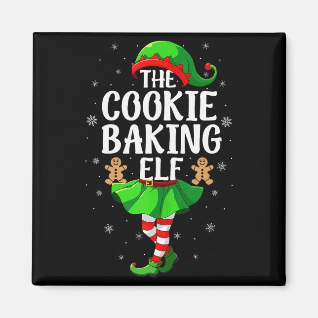 Cookie Baking Elf Christmas Girl Women Elf Squad X Magnet (Front)
