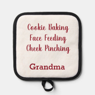 Cookie Baking Face Feeding Cheek Pinching Grandma Pot Holder