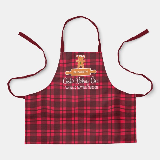 Cookie Baking Gingerbread Girl Monogram Baking Apron (Front)