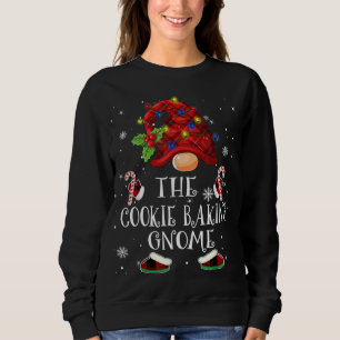 Cookie Baking Gnome Buffalo Plaid Christmas Tree L Sweatshirt