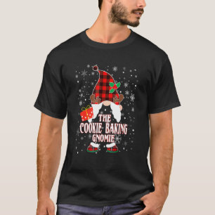 Cookie Baking Gnome Buffalo Plaid Matching Family T-Shirt