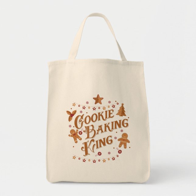 Cookie Baking King Holiday Design Tote Bag (Front)