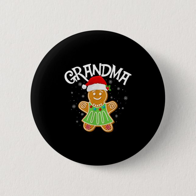 Cookie Baking Matching Family Gingerbread Grandma  6 Cm Round Badge (Front)