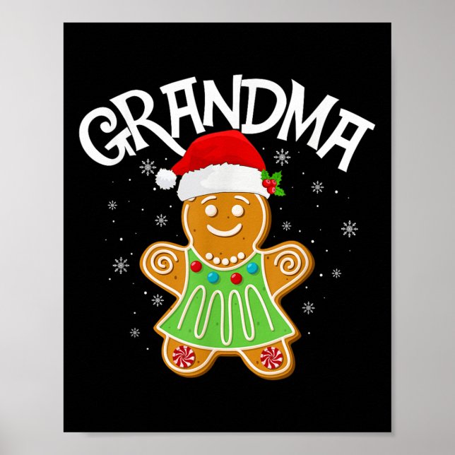 Cookie Baking Matching Family Gingerbread Grandma  Poster (Front)