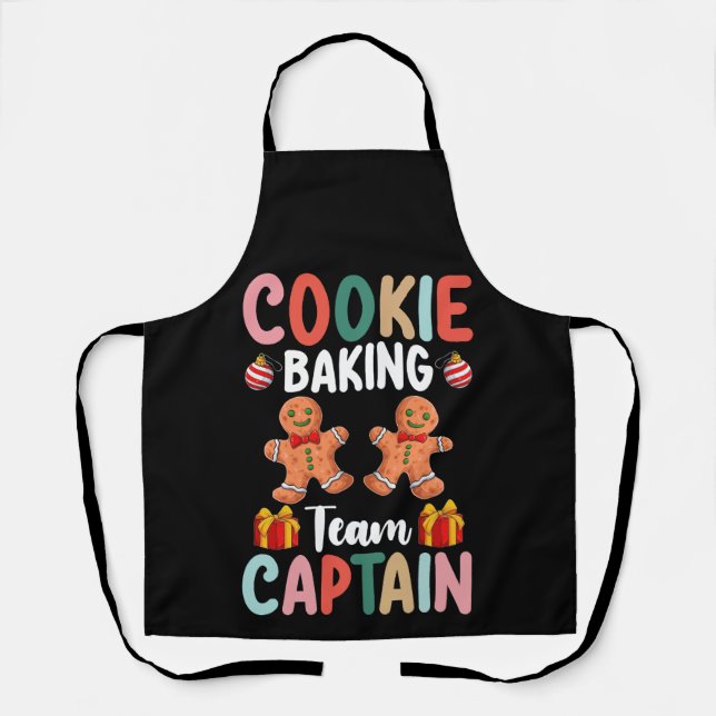 Cookie Baking Team Captain Family Christmas Apron (Front)