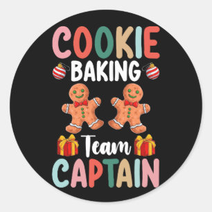 Cookie Baking Team Captain Family Christmas Classic Round Sticker