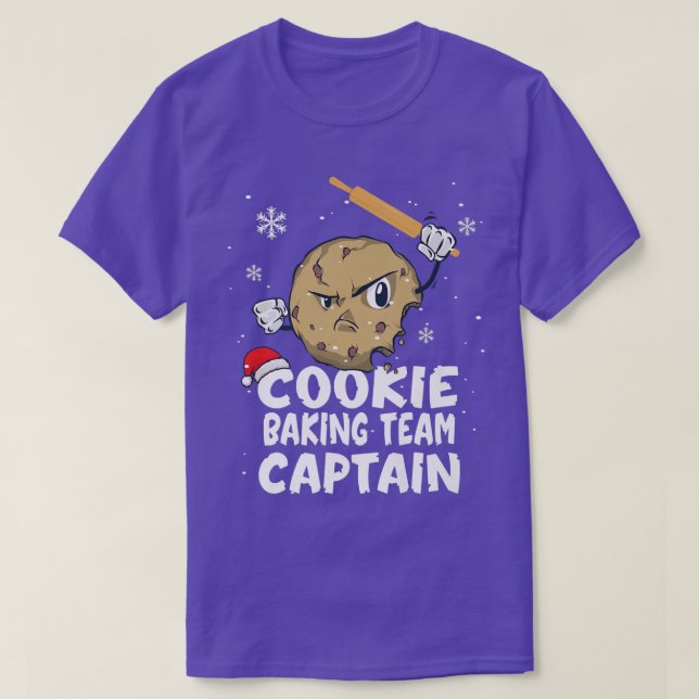 Cookie Baking Team Captain Funny Christmas Gingerb T-Shirt (Design Front)