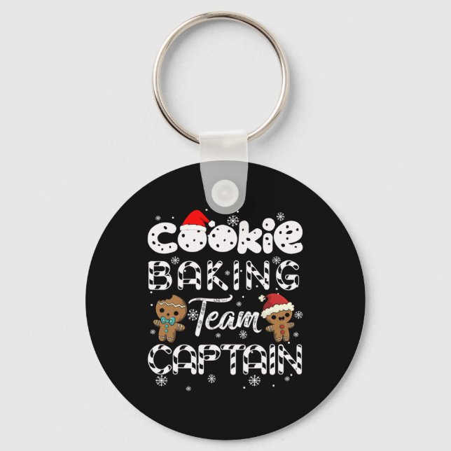 Cookie Baking Team Captain Gingerbread Christmas  Key Ring (Front)