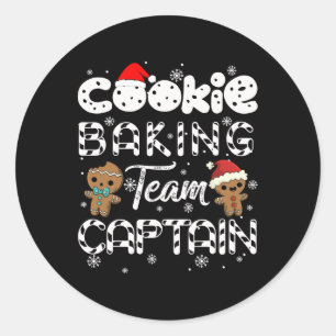 cookie baking team captain gingerbread christmas t classic round sticker