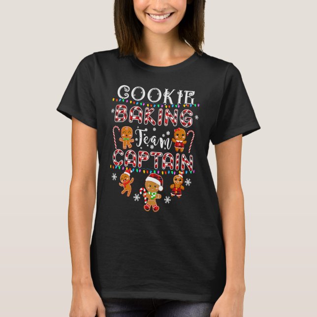 Cookie Baking Team Captain Gingerbread Red Plaid C T-Shirt (Front)